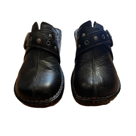 BOC Born Concept Mules Clogs Women Size 7 /38 M/W Karley BC3650 Black Leather - Picture 3 of 9
